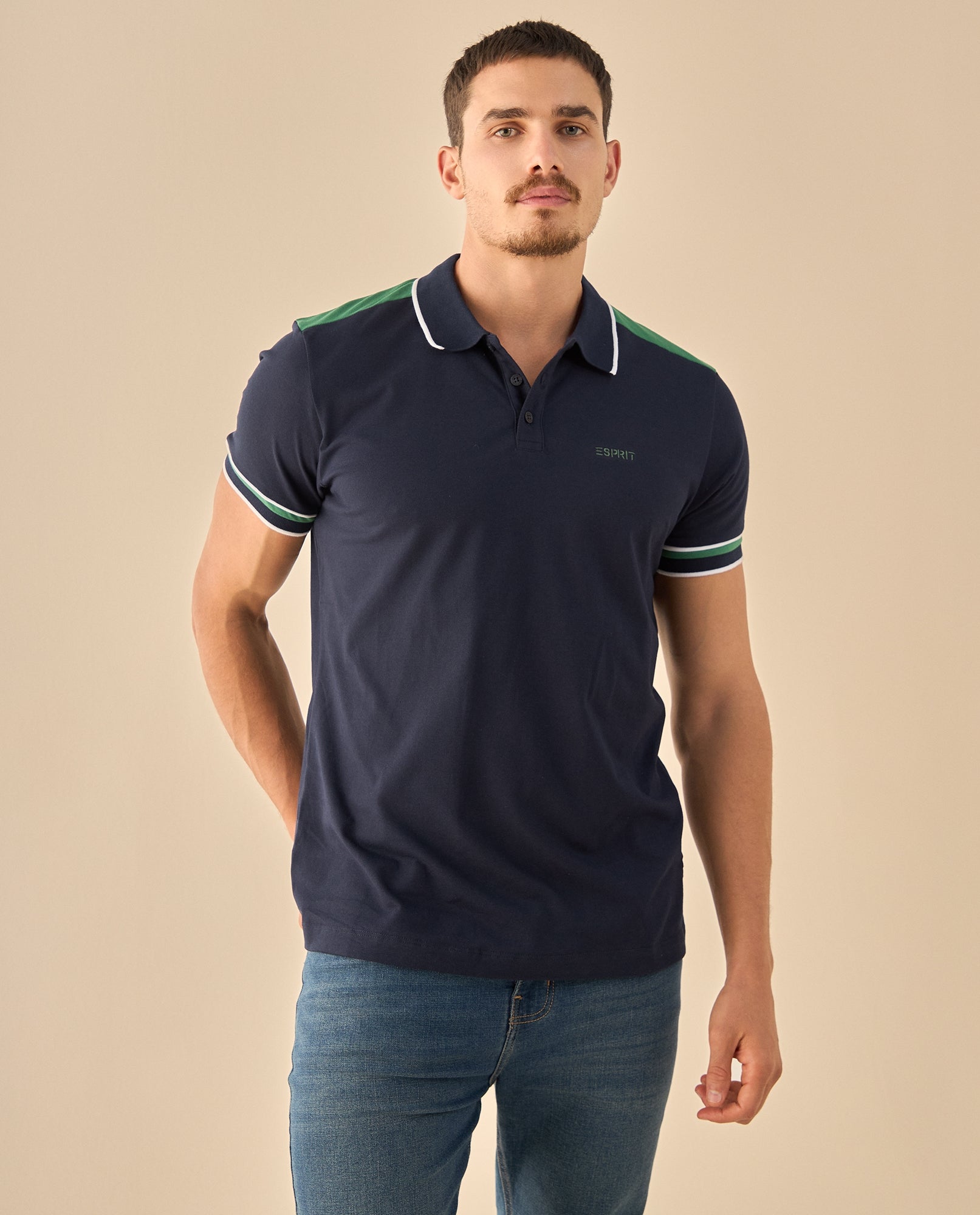 Polo con Ribetes Contrastantes - Azul 34_305G319_AZU144307_0