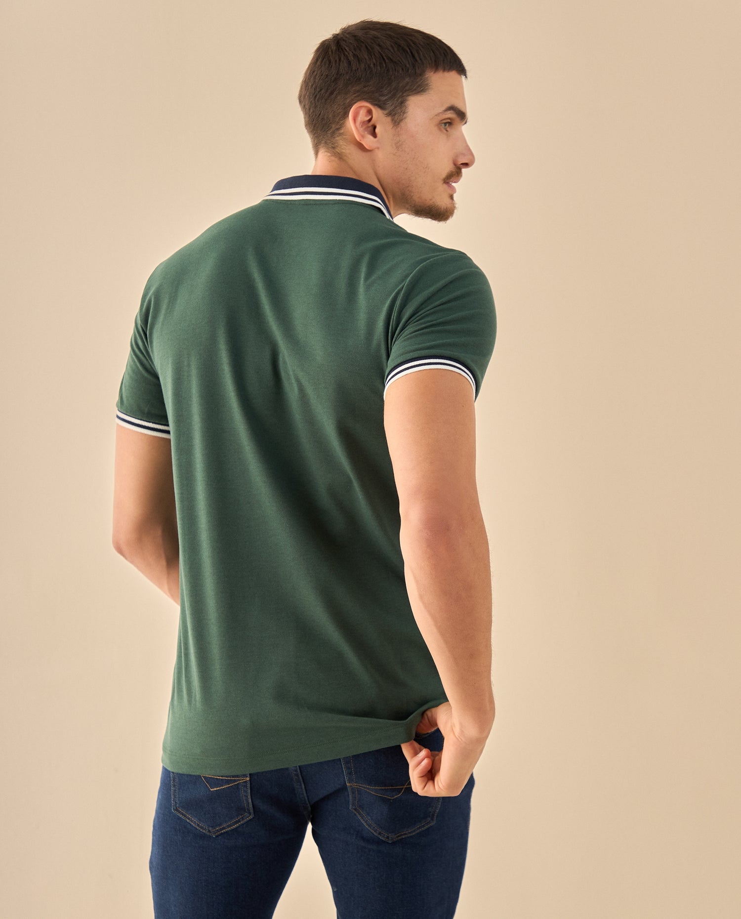 Polo con Franja - Verde