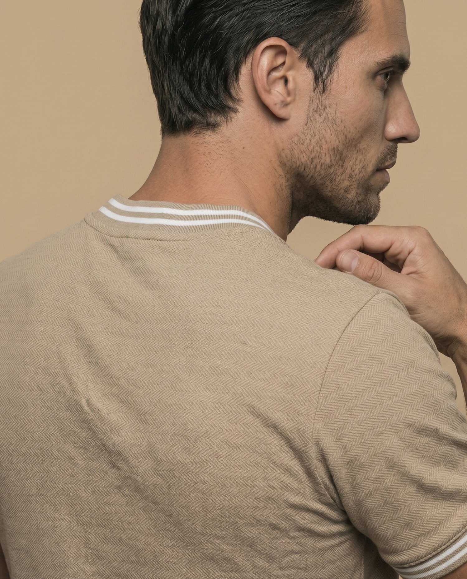 Polo manga larga beige regular - Beige