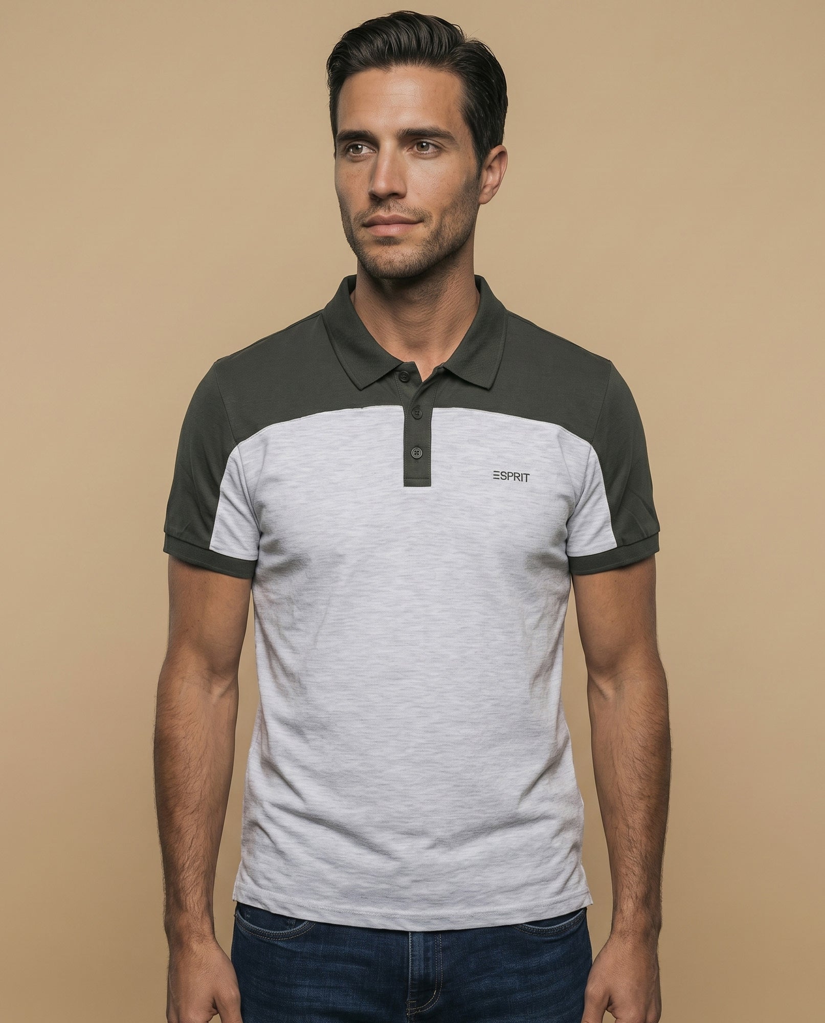 Polo jersey regular hombre - Gris 34_305G330_GRI144503_0