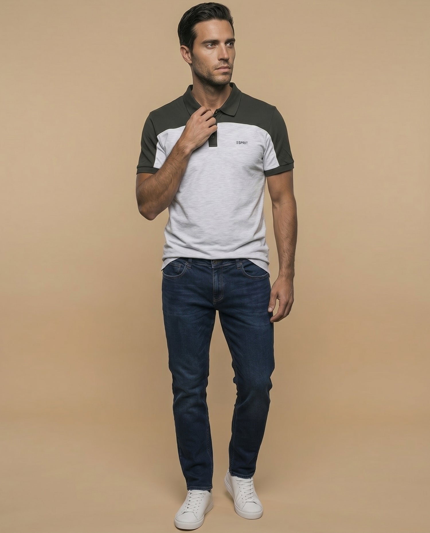 Polo jersey regular hombre - Gris