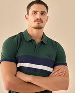 Polo con Rayas Contrastantes - Verde