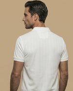 Polo regular bordado logo blanco - Crudo