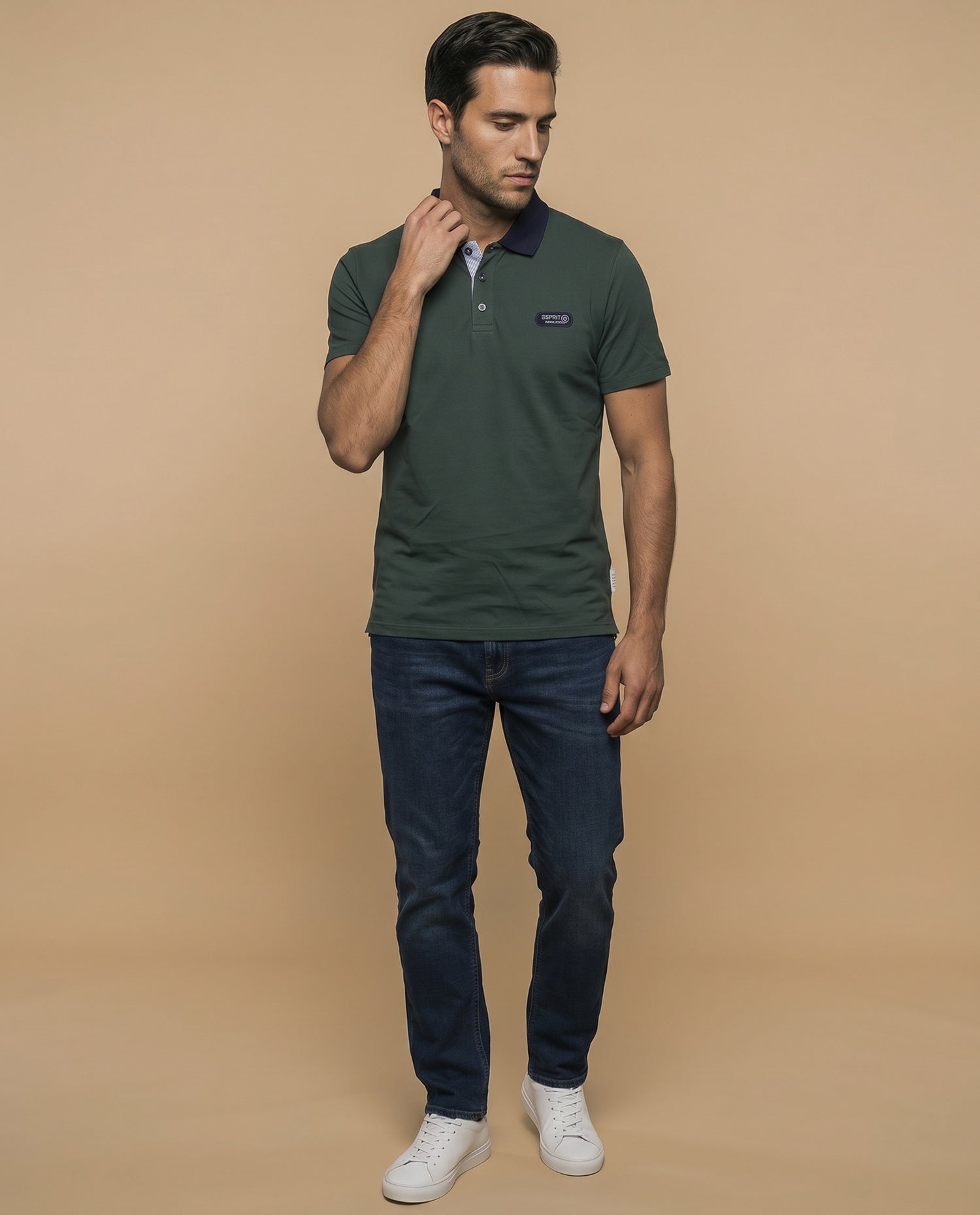 Polo manga larga regular fit - Verde
