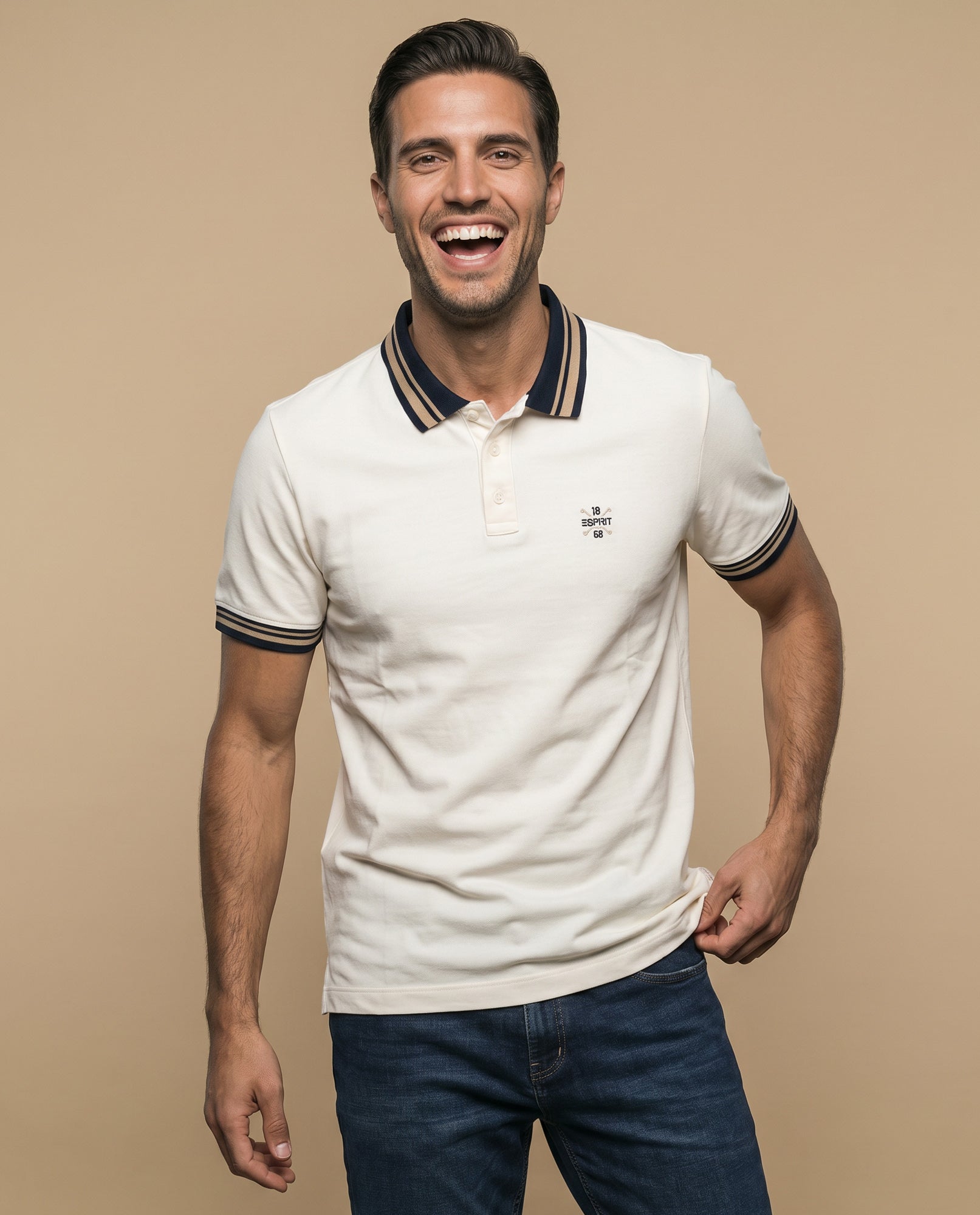 Polo manga larga regular hombre - Crudo 34_305G338_CRU110605_0