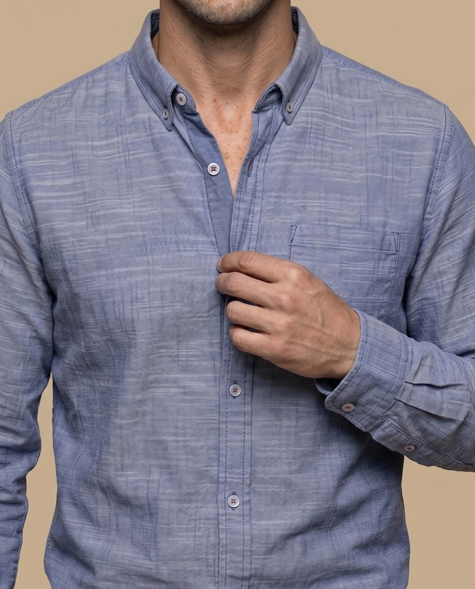 Camisa regular bolsillo algodón - Azul 34_315E300_AZU174728_3