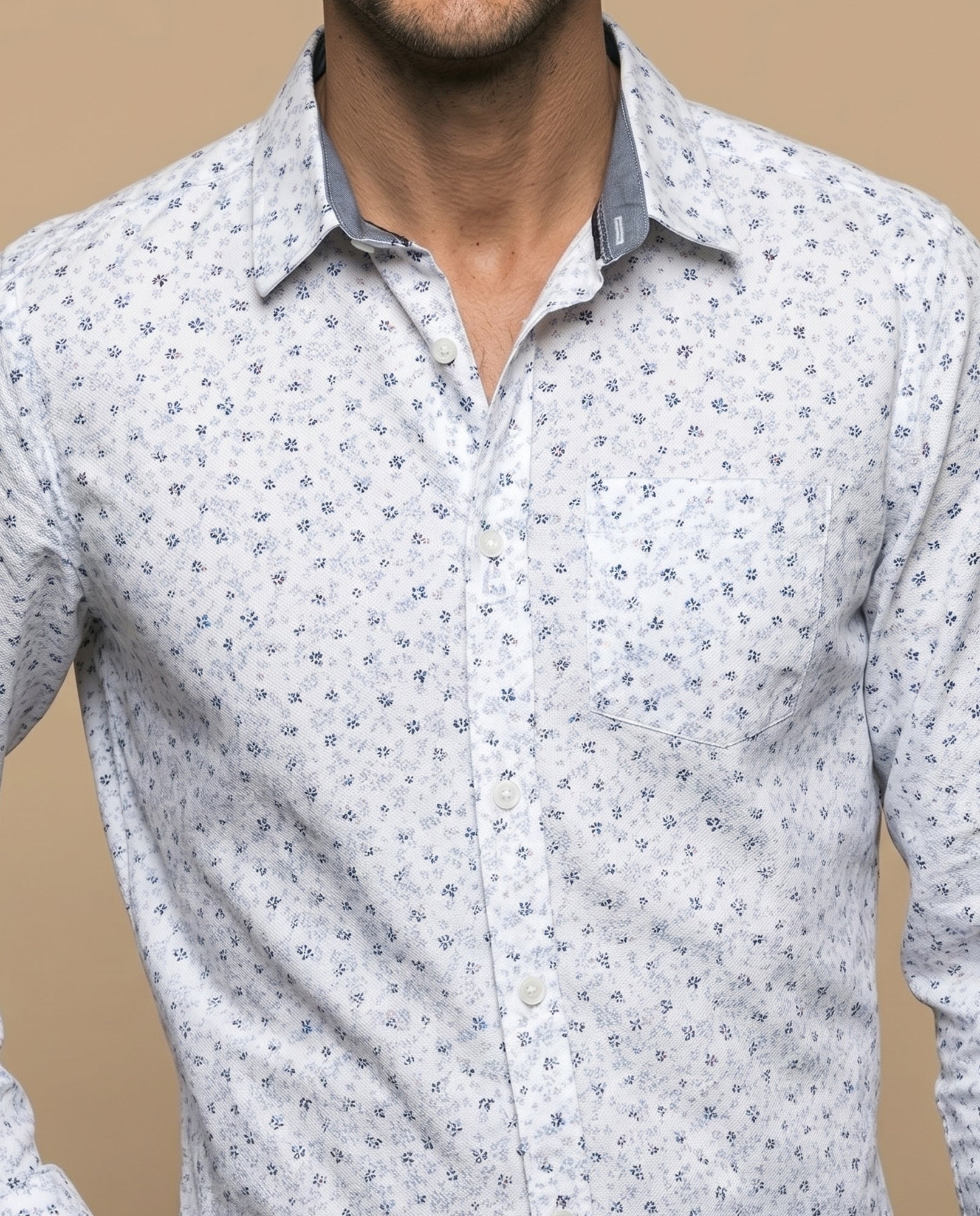 Camisa slim estampado floral azul - Blanco 34_315E308_BLA110601_3