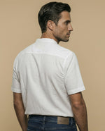 Camisa manga corta cuello mao con bolsillo - Blanco