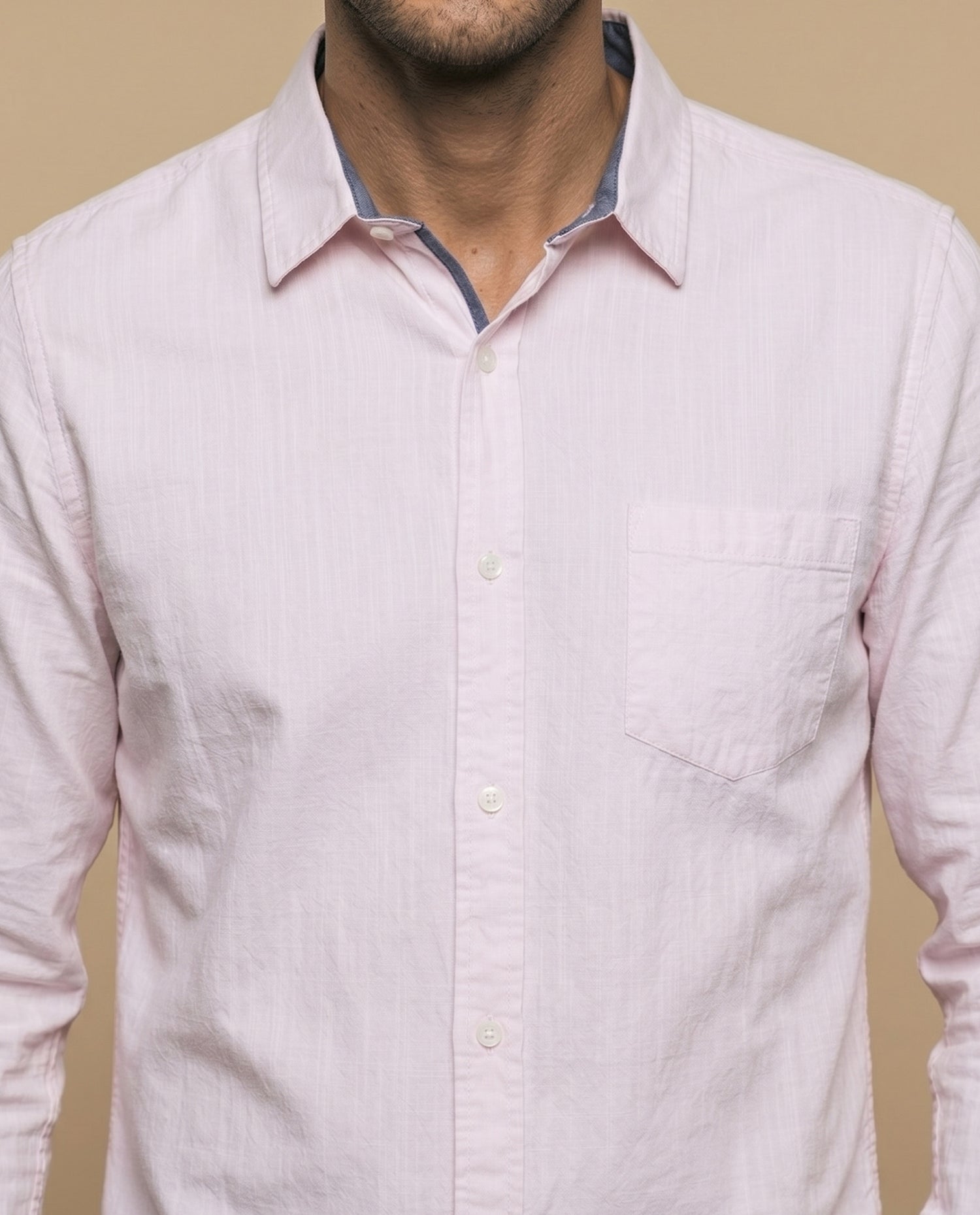 Camisa manga larga algodón - Rosa