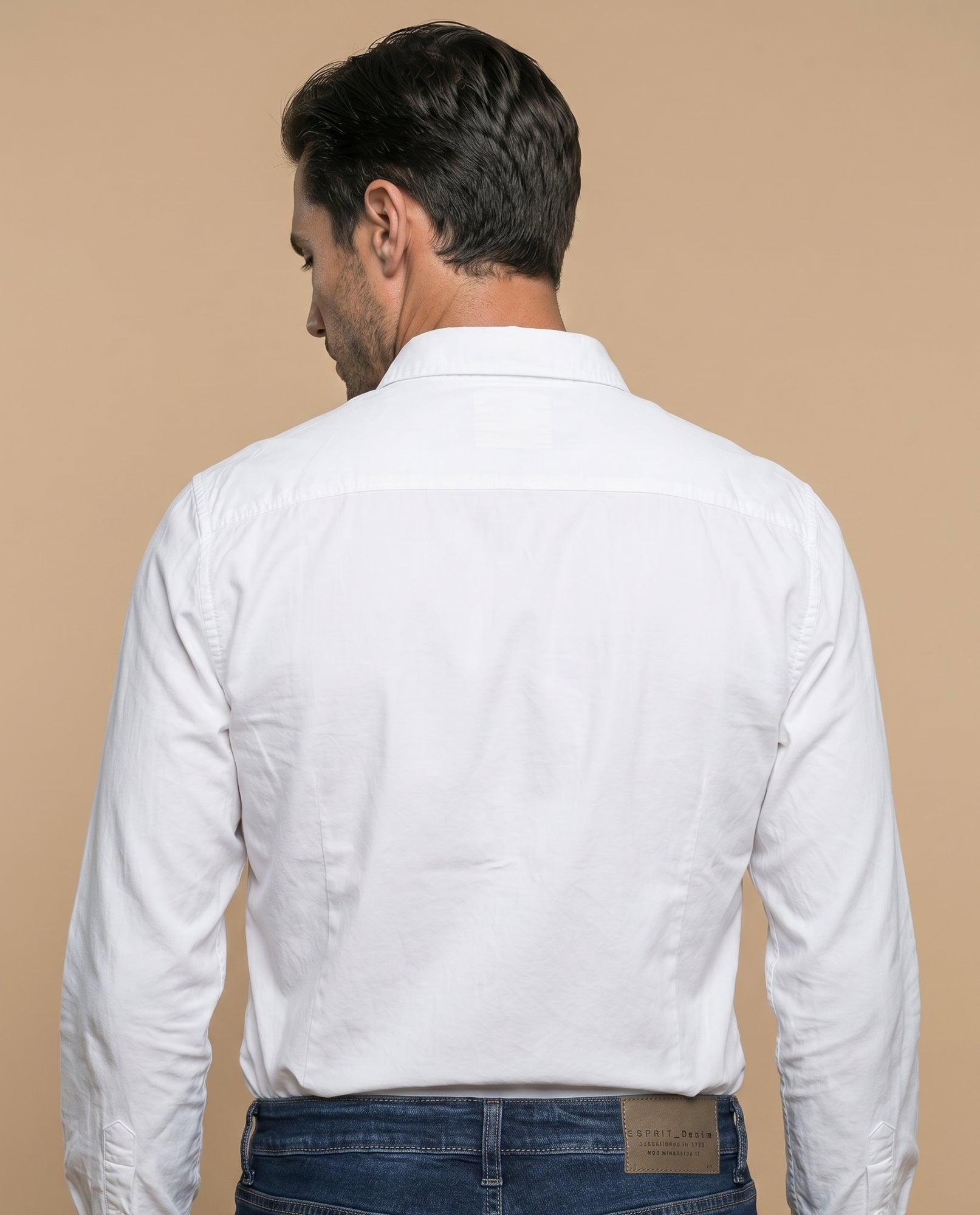 Camisa oxford manga larga con cuello button-down para hombre - Blanco 34_315F304_BLA114001_4