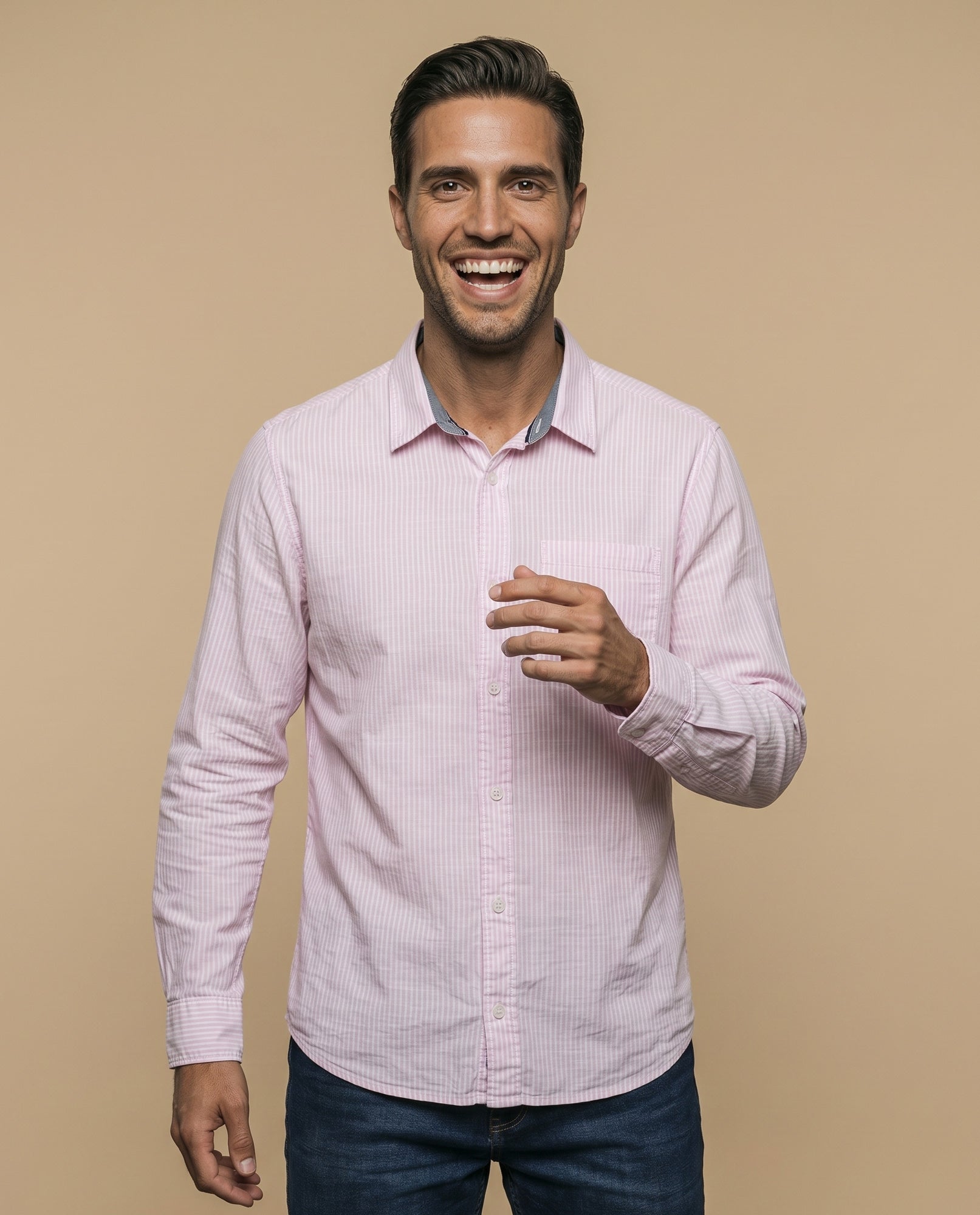 Camisa manga larga rayas - Rosa 34_315F305_ROS130403_0