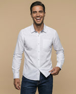 Camisa manga larga estampada - Blanco