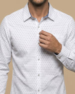 Camisa manga larga estampada - Blanco