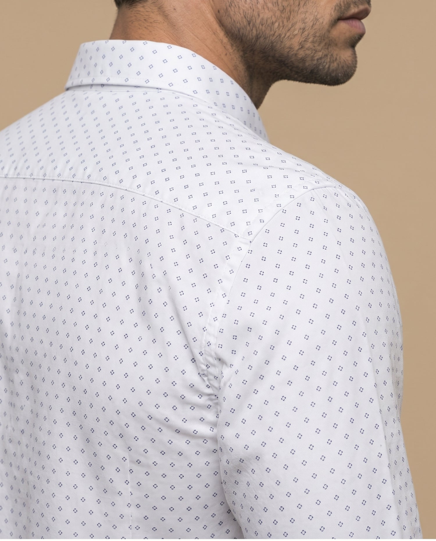 Camisa manga larga estampada - Blanco