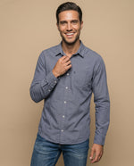 Camisa Manga Larga Slim - Azul