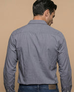 Camisa Manga Larga Slim - Azul