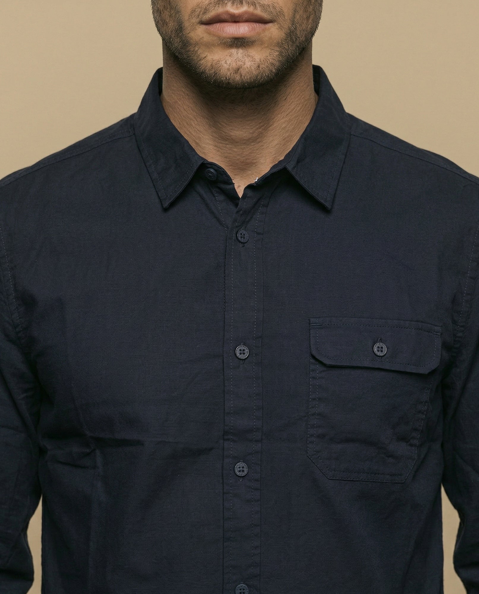 Camisa manga corta cuello camisero con bolsillo - Azul 34_315F312_AZU194019_3