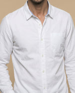 Camisa manga larga algodón - Blanco