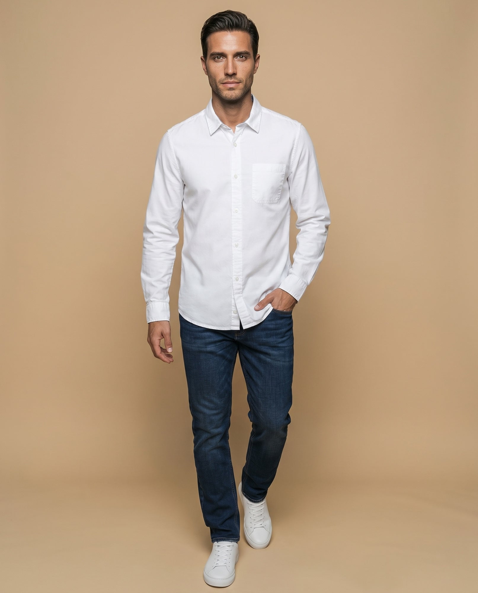 Camisa manga larga algodón - Blanco 34_315F315_BLA110601_5