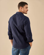Camisa Clásica con Logo Bordado - Azul