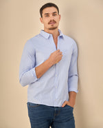 Camisa Clásica con Logo Bordado - Azul