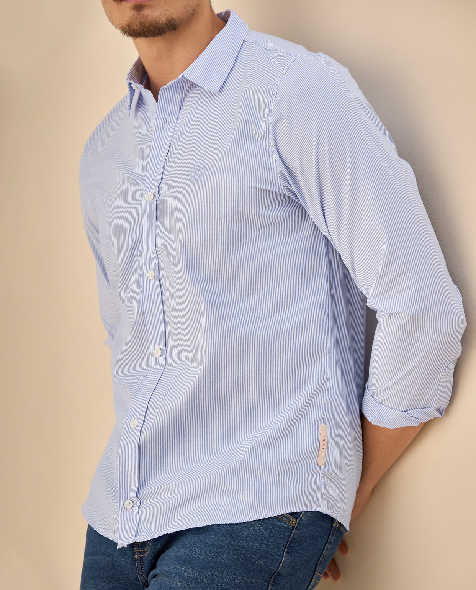 Camisa Clásica con Logo Bordado - Azul 34_315G300_AZU194052_4