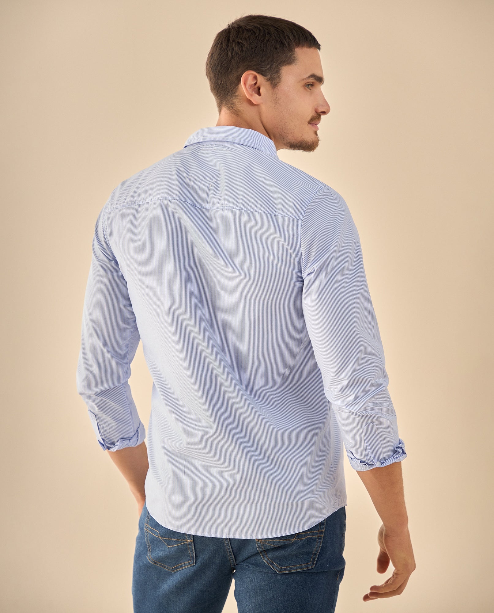 Camisa Clásica con Logo Bordado - Azul 34_315G300_AZU194052_5