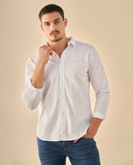 Camisa Clásica con Logo Bordado - Blanco