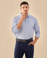 Camisa con Micro Rayas Premium - Blanco
