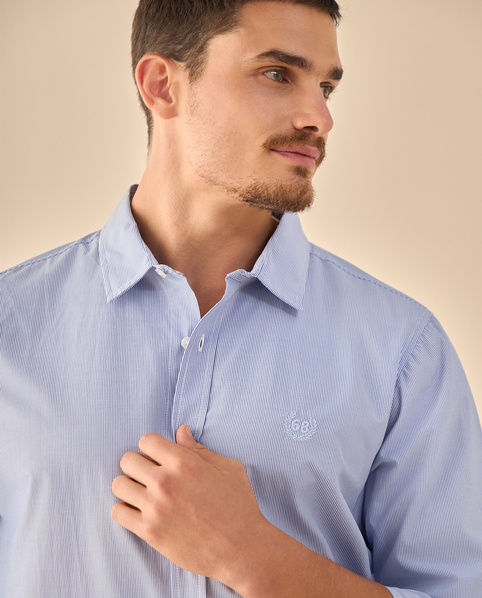 Camisa con Micro Rayas Premium - Blanco 34_315G302_BLA114001_3