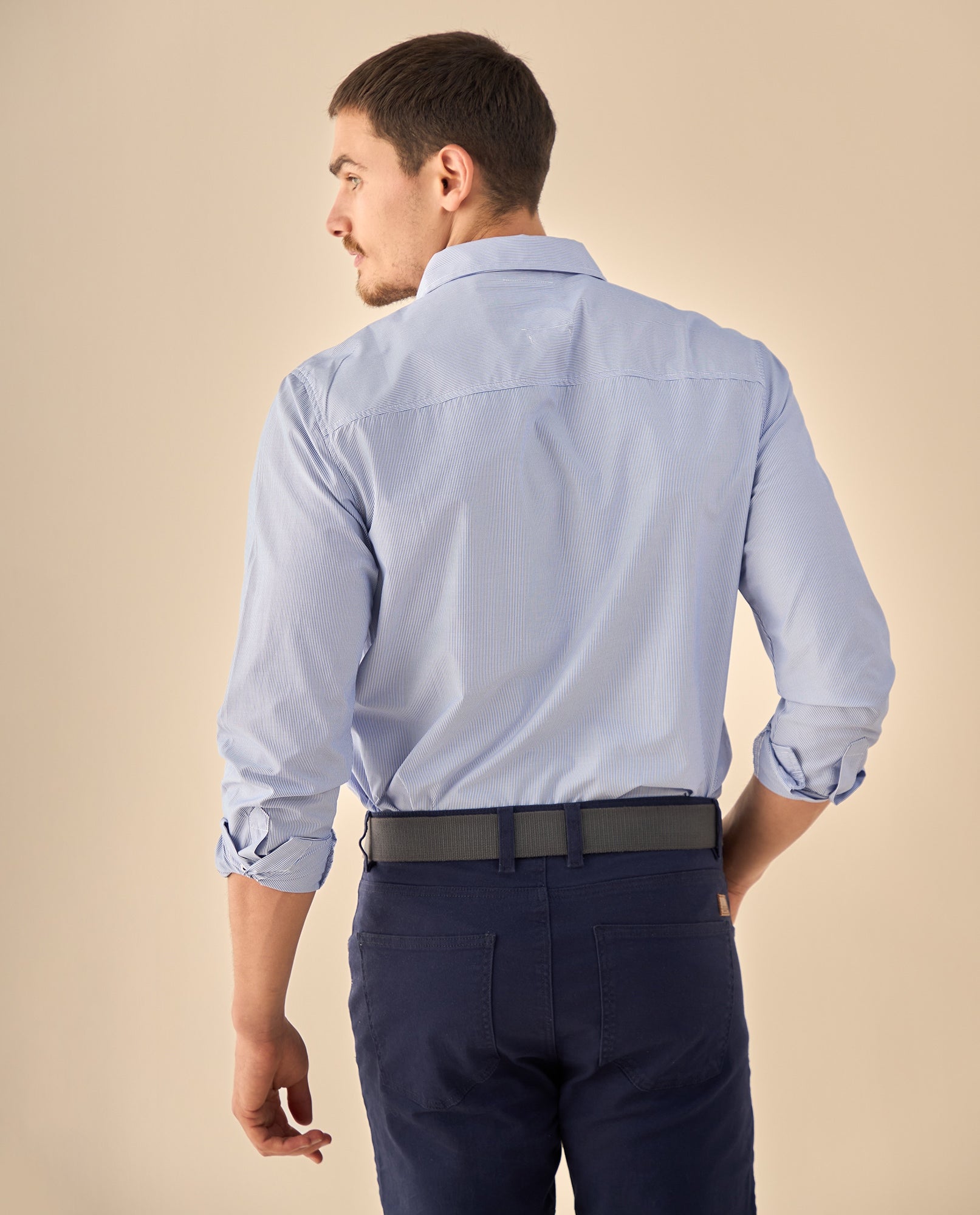 Camisa con Micro Rayas Premium - Blanco 34_315G302_BLA114001_4