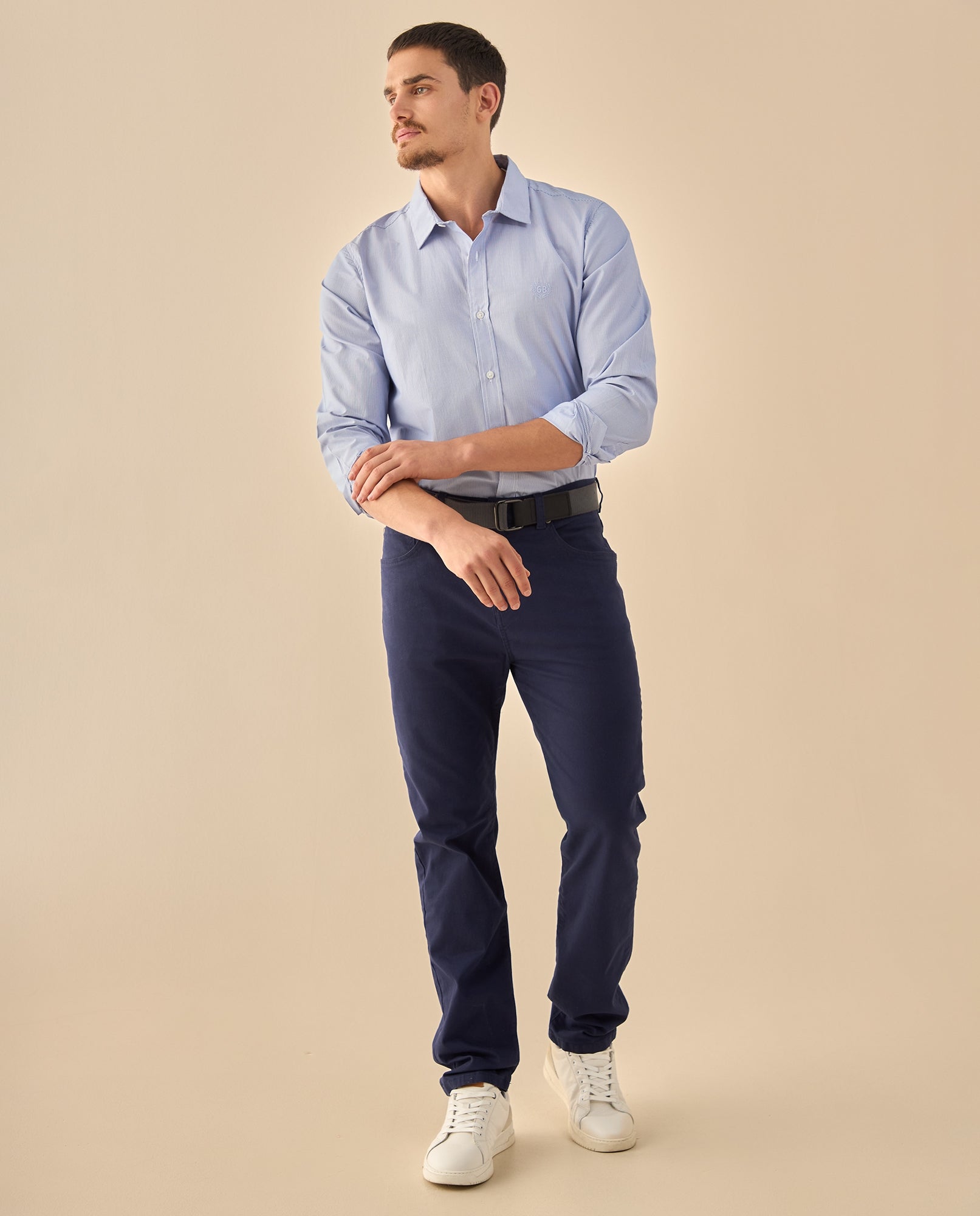 Camisa con Micro Rayas Premium - Blanco 34_315G302_BLA114001_5