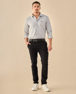 Camisa de Rayas Finas Profesional - Blanco