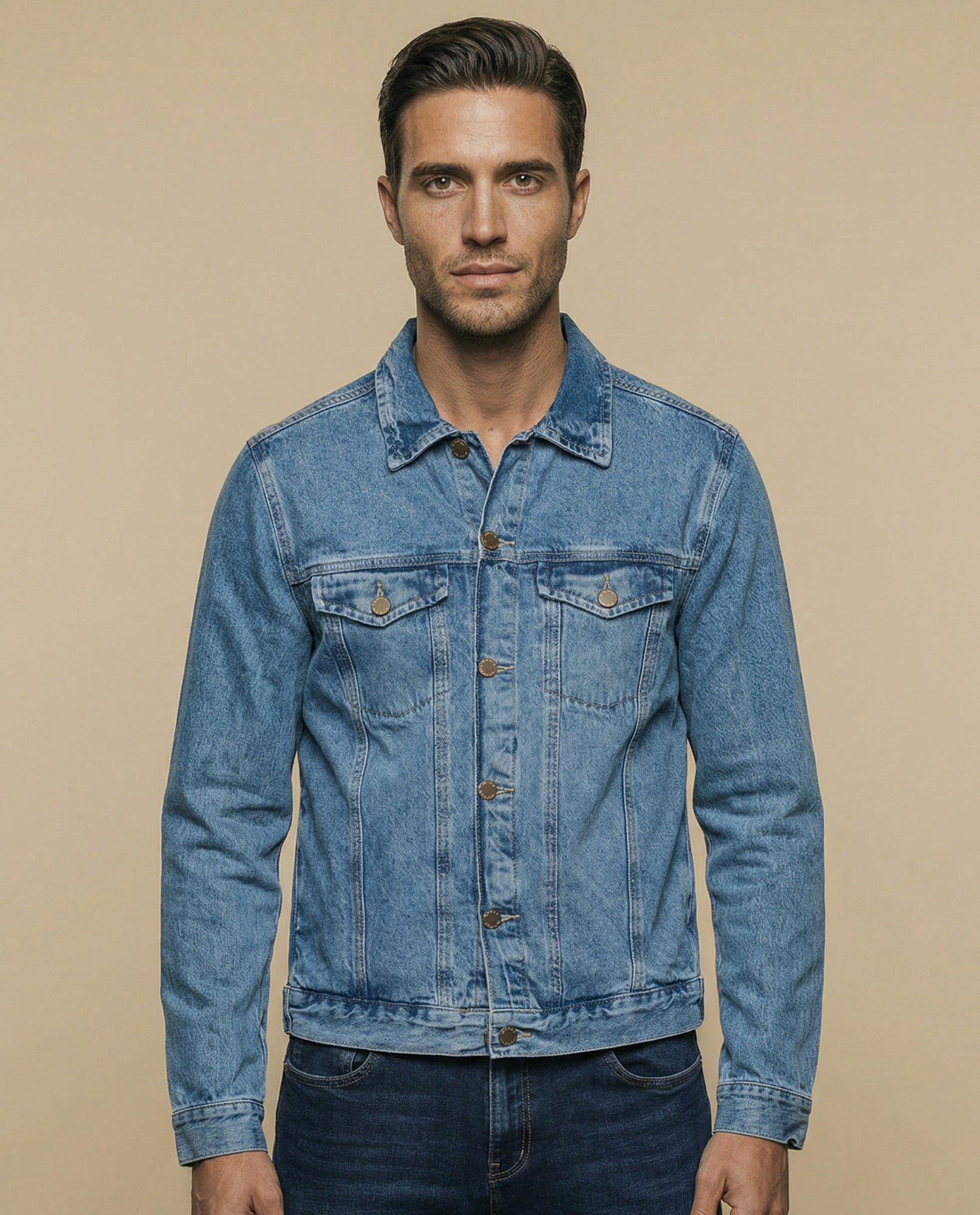 Chaqueta de denim con bolsillos frontales - Azul 34_321E301_AZUA03693_0