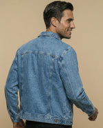 Chaqueta de denim con bolsillos frontales - Azul