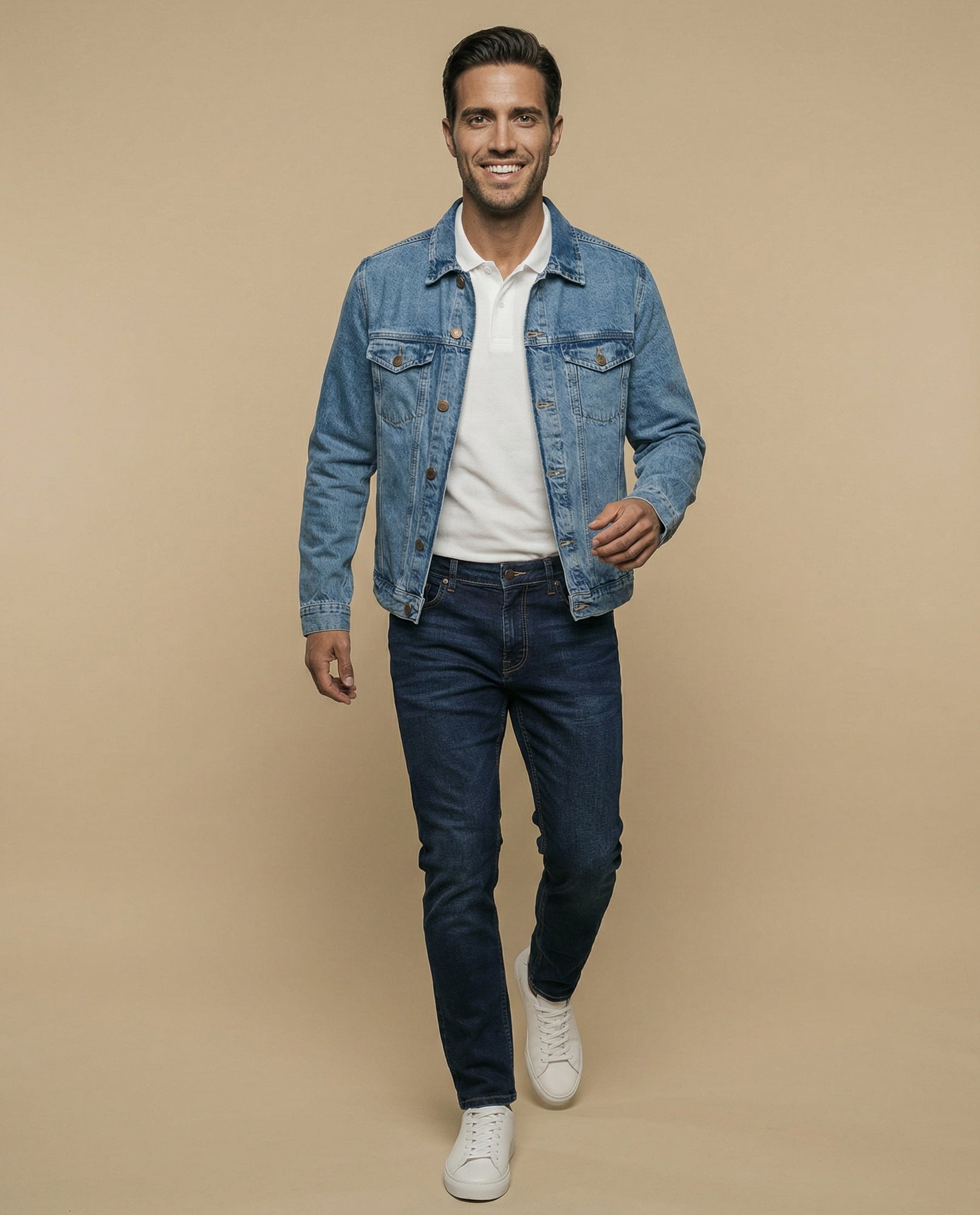 Chaqueta de denim con bolsillos frontales - Azul 34_321E301_AZUA03693_5