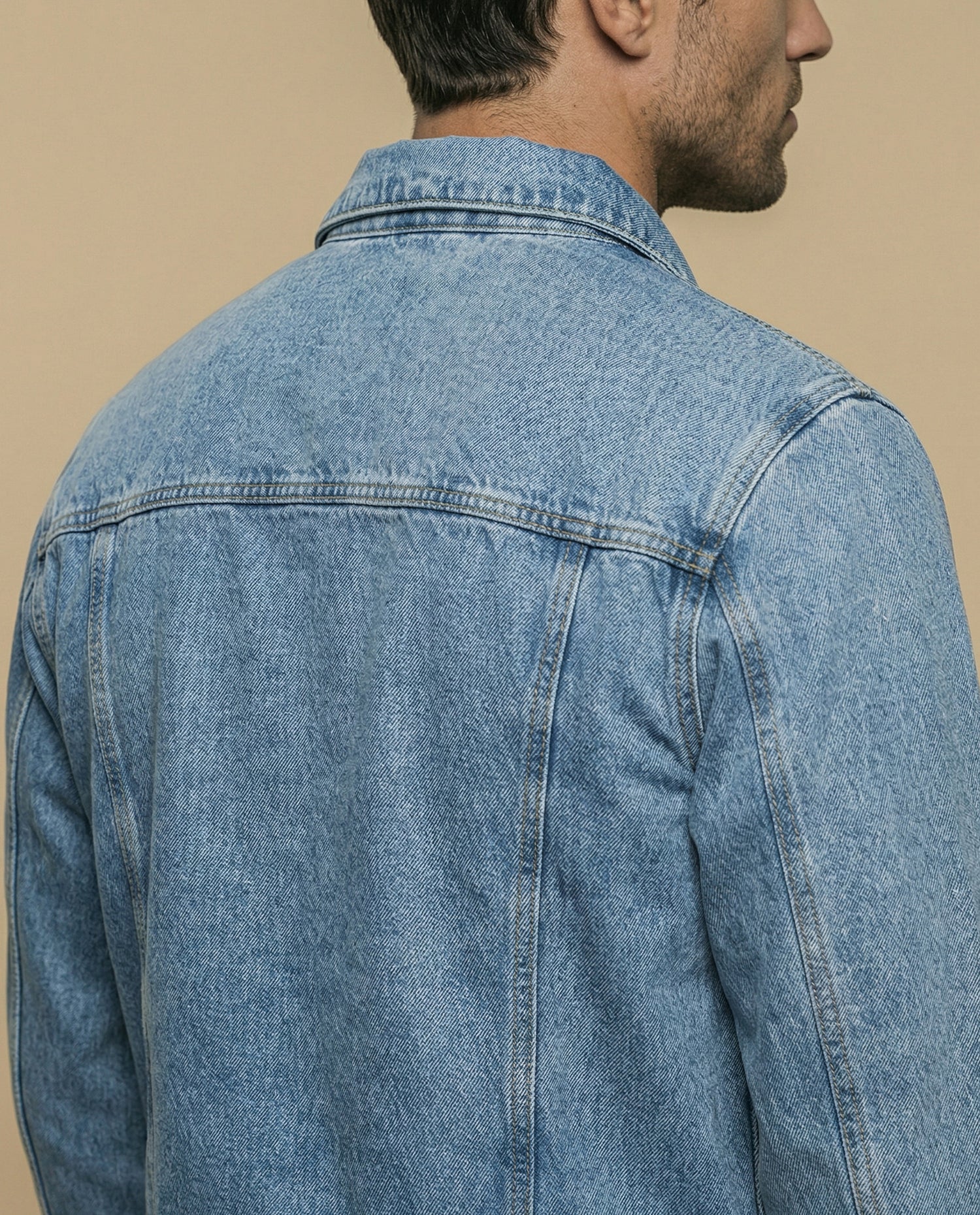 Chaqueta de denim con bolsillos frontales - Azul
