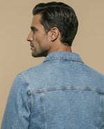 Chaqueta de denim con bolsillos frontales - Azul