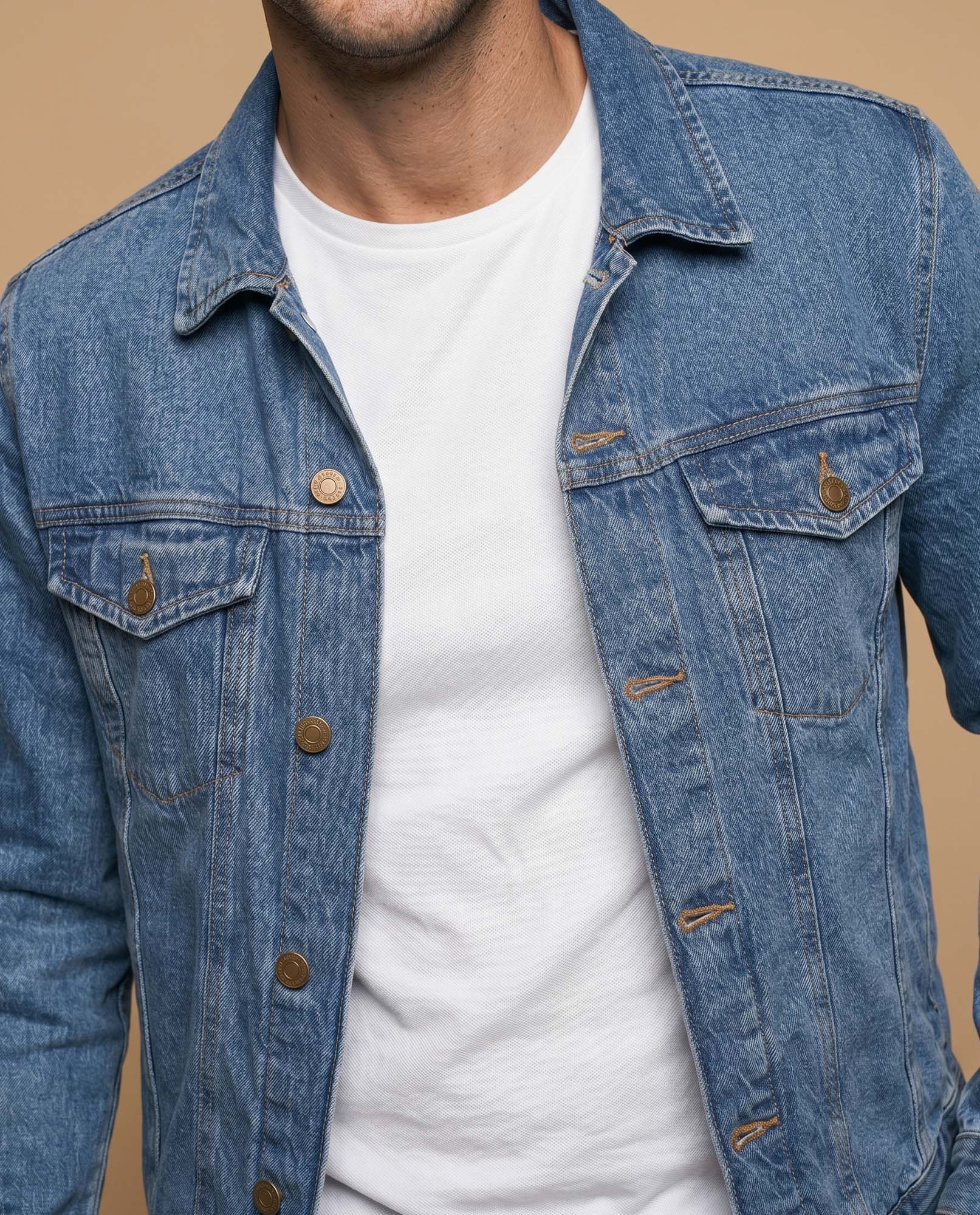 Chaqueta de denim con bolsillos frontales - Azul 34_321E301_AZUA03694_3