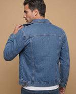 Chaqueta de denim con bolsillos frontales - Azul