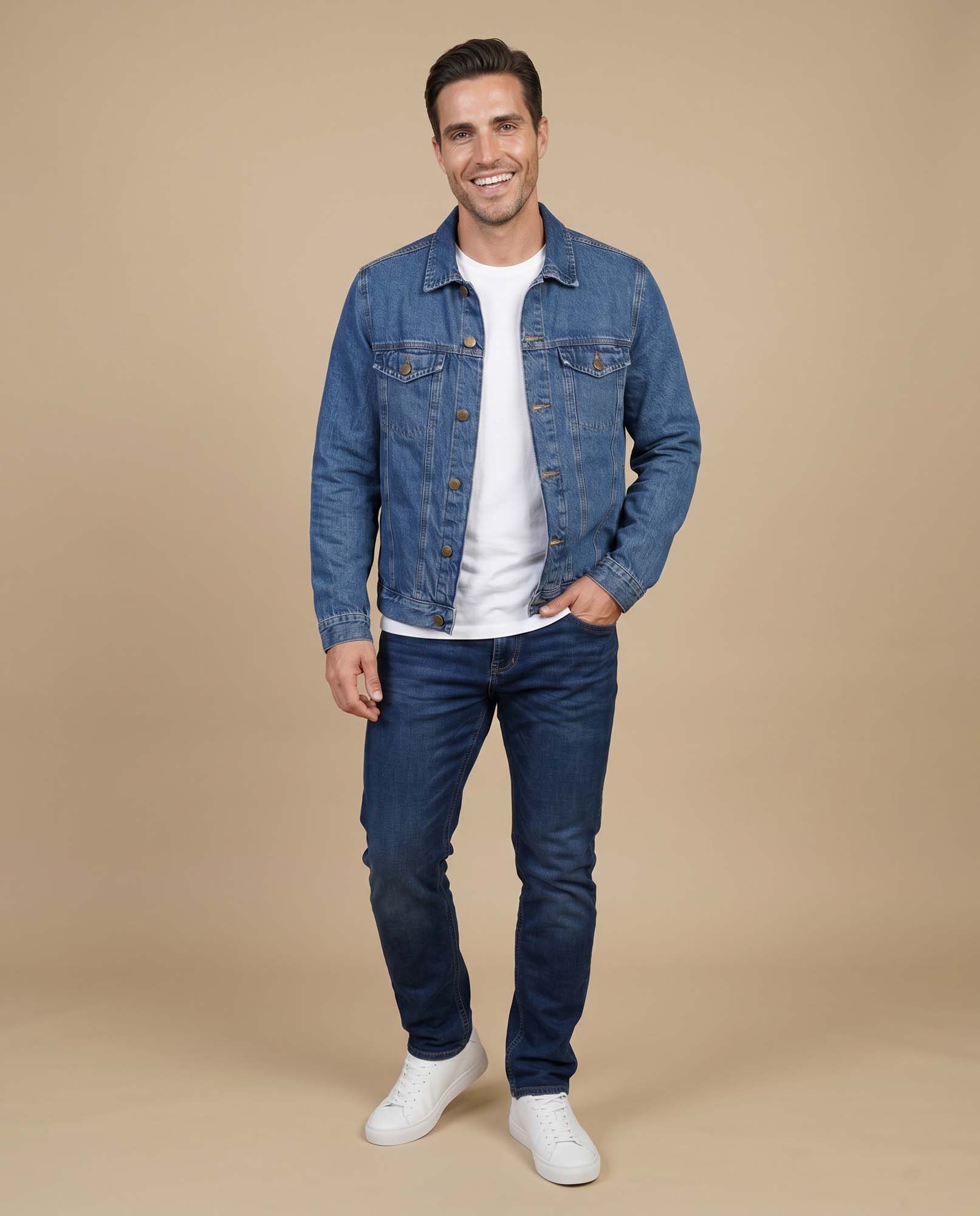 Chaqueta de denim con bolsillos frontales - Azul 34_321E301_AZUA03694_5