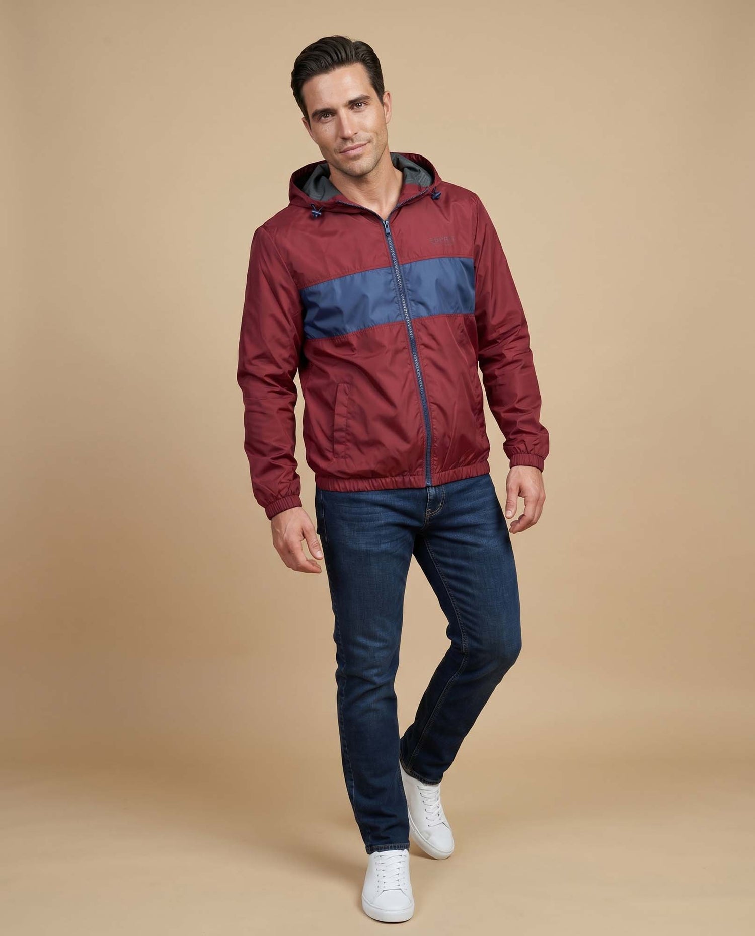 Chaqueta regular cierre zipper hombre - Rojo