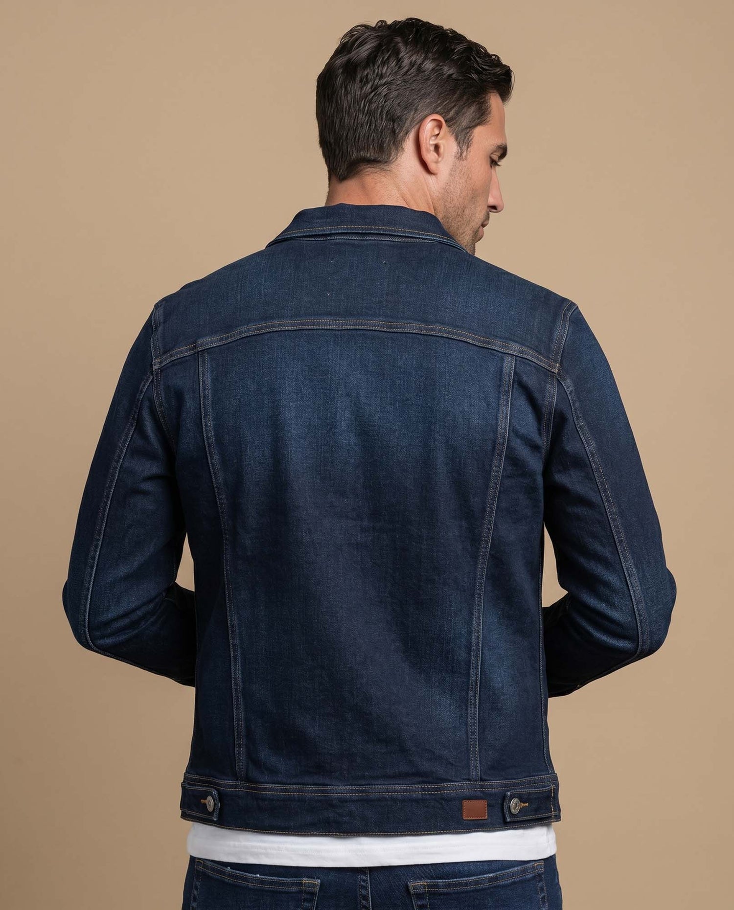 Chaqueta vaquera tipo trucker con bolsillos de parche para hombre - Azul