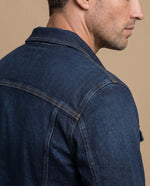 Chaqueta vaquera tipo trucker con bolsillos de parche para hombre - Azul