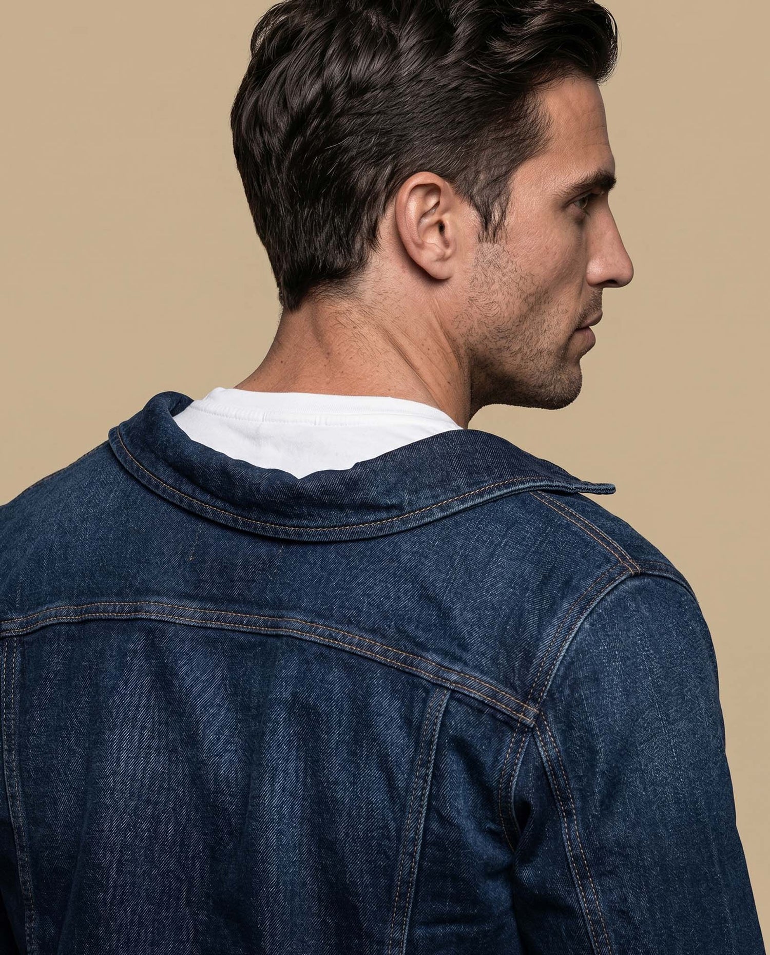 Chaqueta vaquera tipo trucker con bolsillos de parche para hombre - Azul