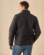 Chaqueta Puffer con Parches Bordados - Negro