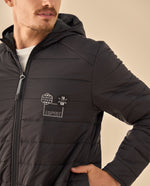 Chaqueta Puffer con Parche Heritage - Negro