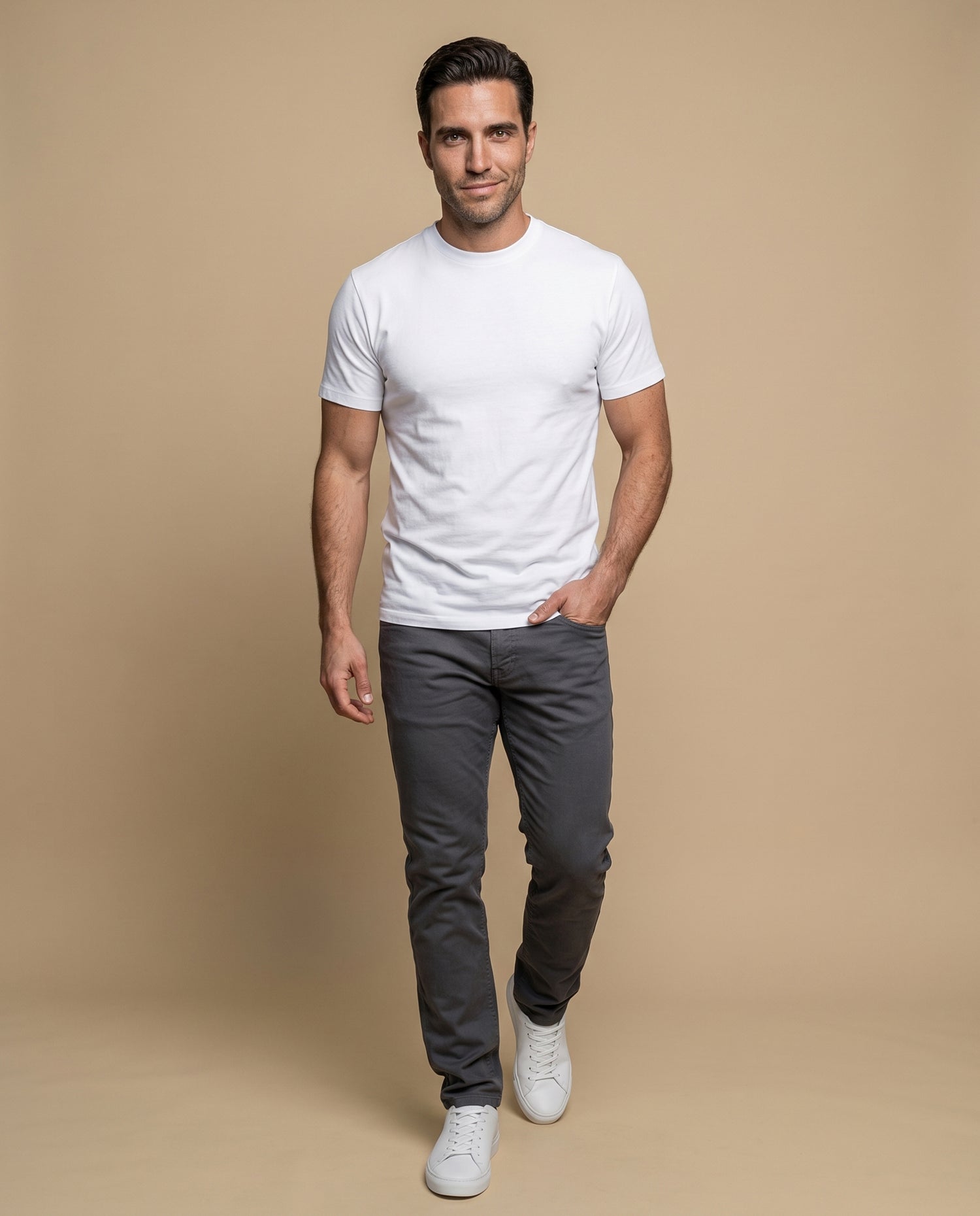 Pantalón Slim Hombre Algodón - Gris