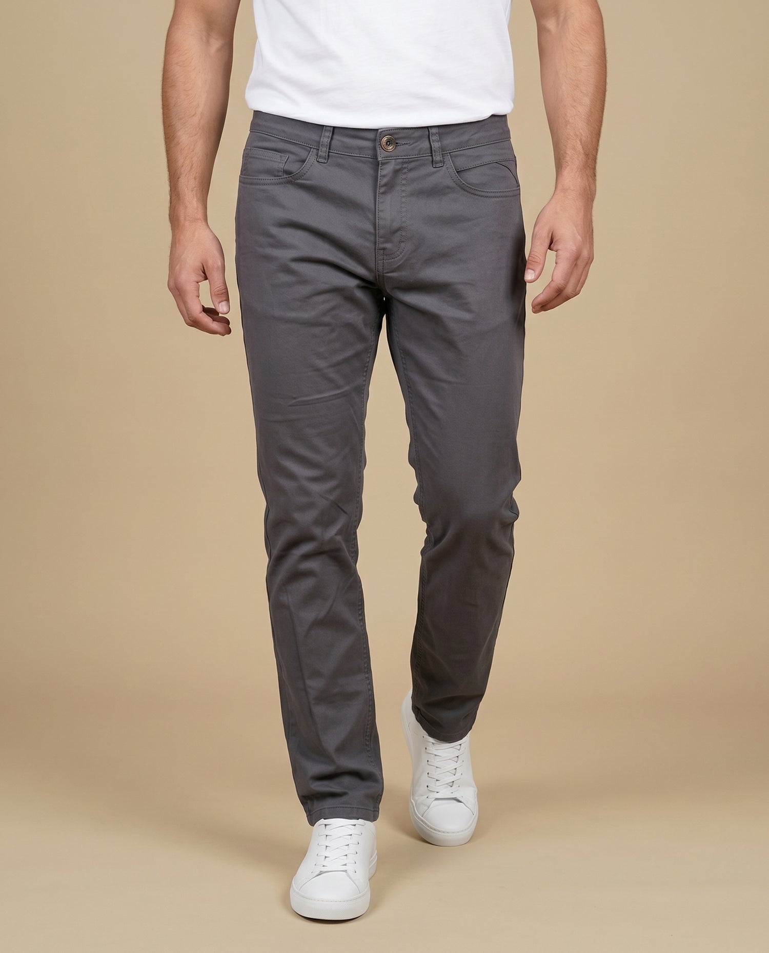 Pantalón Slim Hombre Algodón - Gris