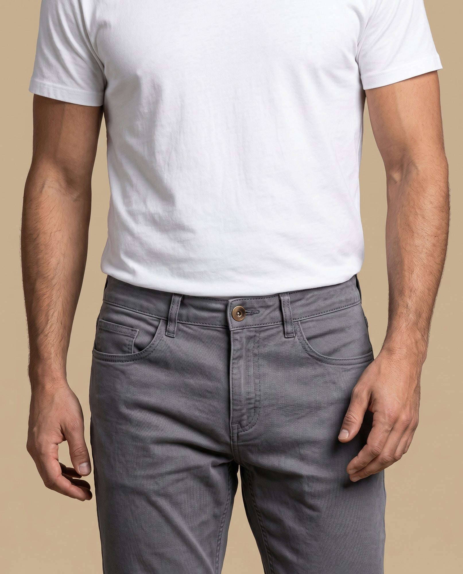 Pantalón Slim Hombre Algodón - Gris 34_335E300_GRI180510_5